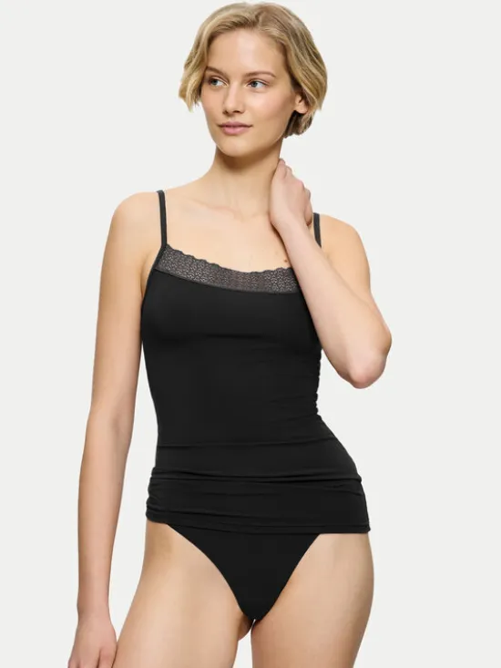 Triumph Top Feel Of Modal 10221654 Czarny Slim Fit