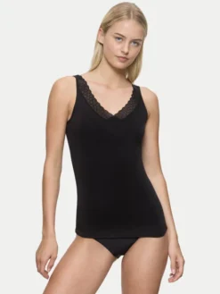 Triumph Top Feel Of Modal 10221637 Czarny Slim Fit