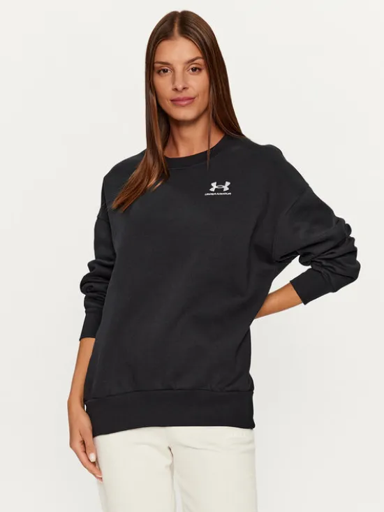 Under Armour Bluza Essential Flc Os Crew 1379475 Czarny Loose Fit