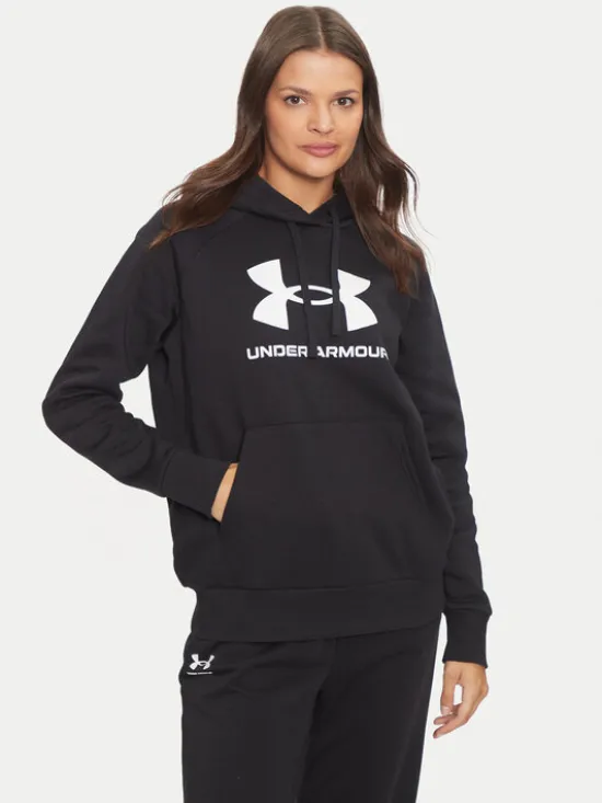 Under Armour Bluza Ua Rival Fleece Big Logo 1379501 Czarny Loose Fit