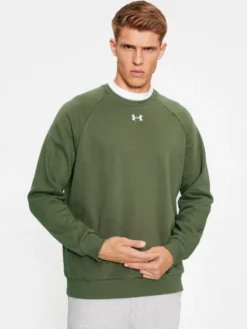 Under Armour Bluza Ua Rival Fleece Crew 1379755 Khaki Loose Fit