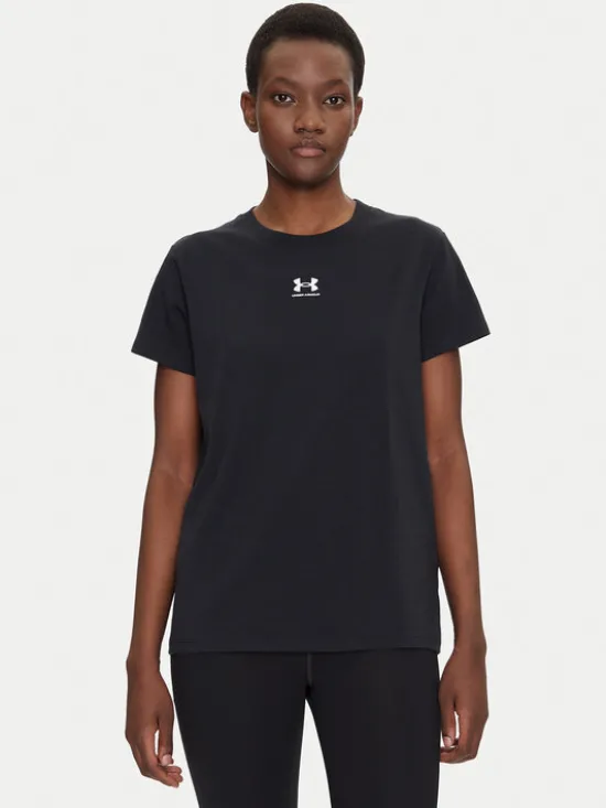 Under Armour Koszulka techniczna Rival Core 1383648 Czarny Regular Fit