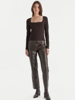 Vero Moda Bluzka Kanva 10336088 Brązowy Regular Fit