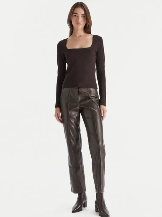 Vero Moda Bluzka Kanva 10336088 Brązowy Regular Fit