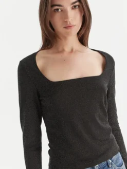 Vero Moda Bluzka Kanva 10336088 Czarny Regular Fit