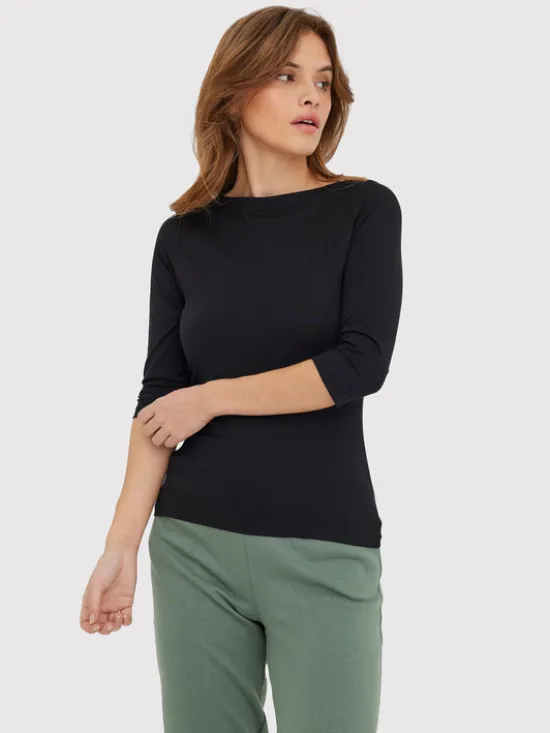 Vero Moda Bluzka Panda 10274133 Czarny Regular Fit