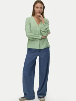 Vero Moda Bluzka Urli 10338835 Zielony Regular Fit
