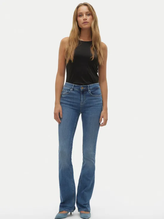 Vero Moda Jeansy Flash 10302478 Niebieski Flared Fit