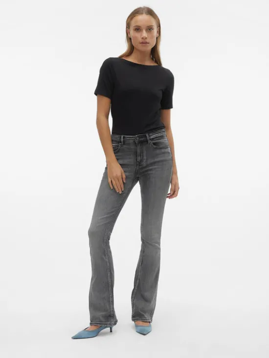 Vero Moda Jeansy Flash 10303196 Szary Flared Fit