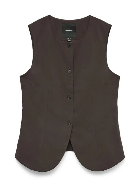 Vero Moda Kamizelka Sigga 10336320 Brązowy Regular Fit