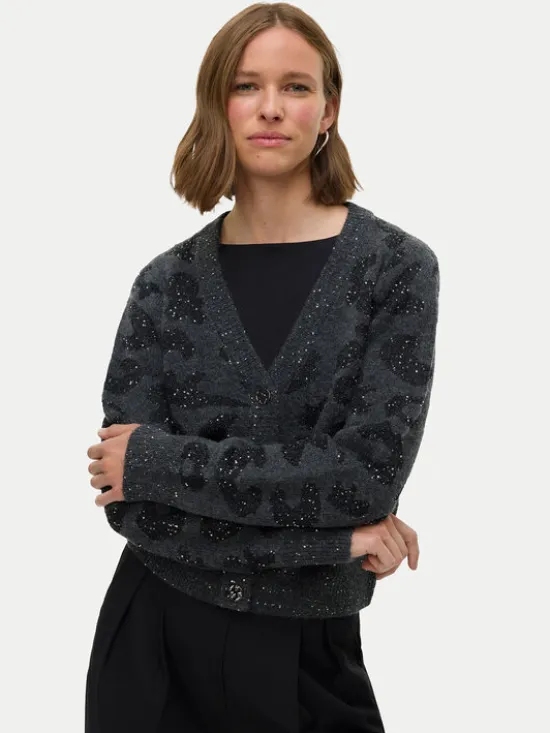 Vero Moda Kardigan Zuzu 10339337 Szary Regular Fit