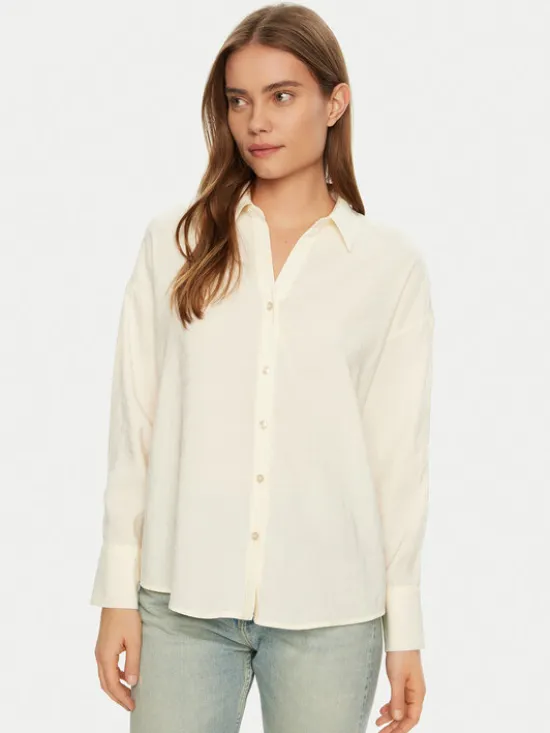 Vero Moda Koszula Queeny 10289349 Écru Regular Fit