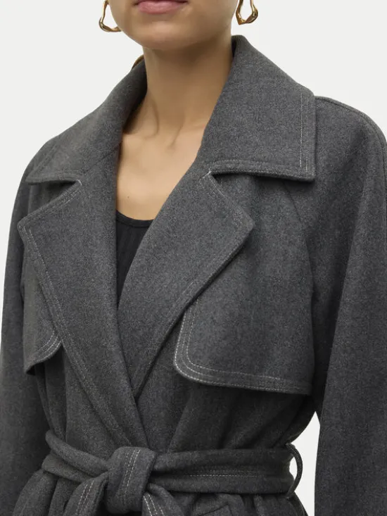 Vero Moda Płaszcz przejściowy Pop Miley 10319995 Szary Regular Fit