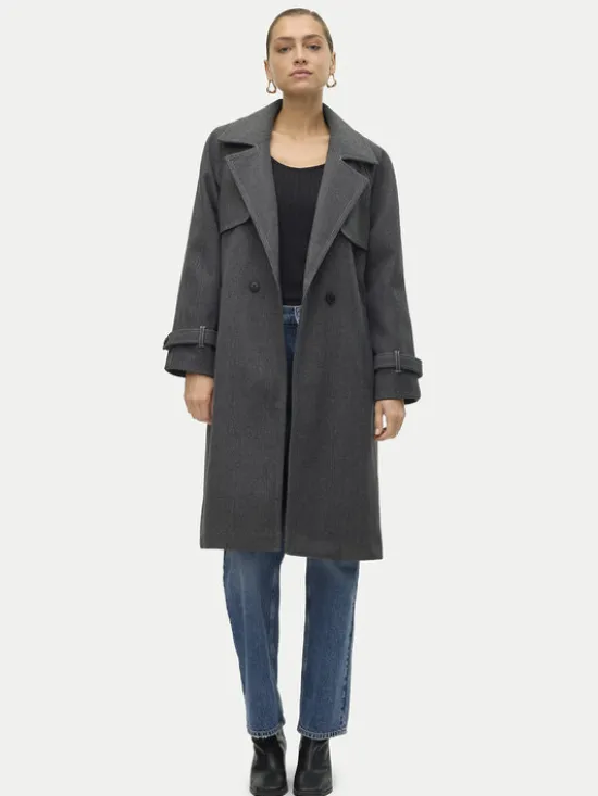 Vero Moda Płaszcz przejściowy Pop Miley 10319995 Szary Regular Fit