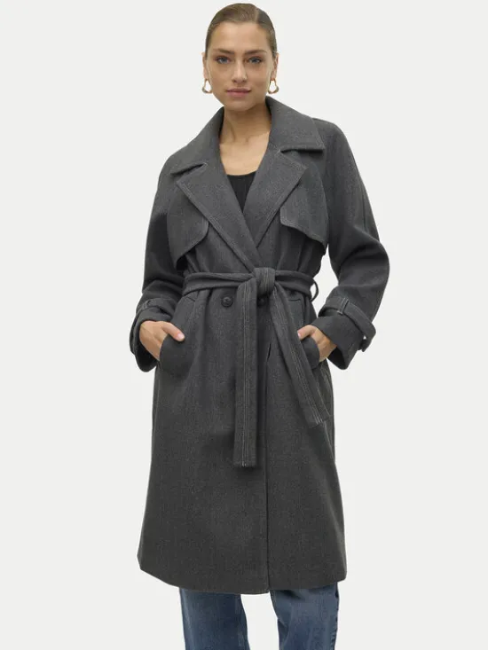 Vero Moda Płaszcz przejściowy Pop Miley 10319995 Szary Regular Fit