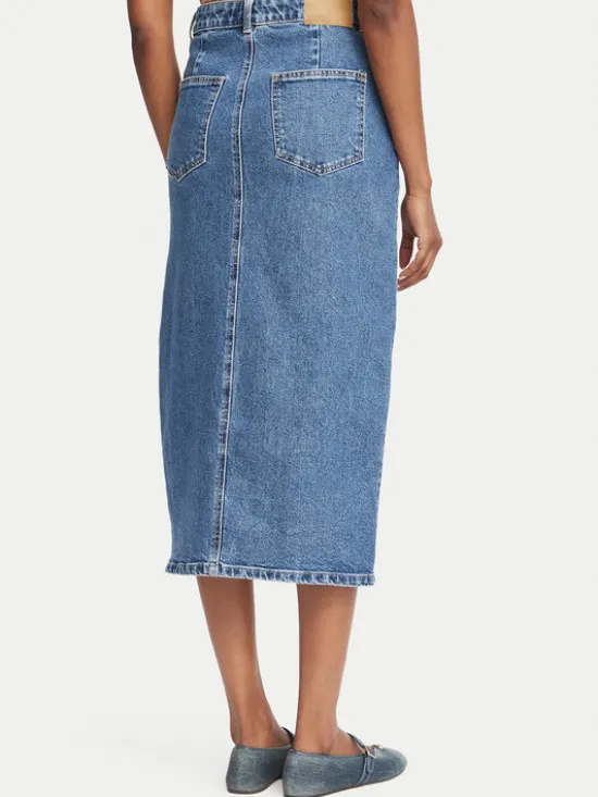 Vero Moda Spódnica jeansowa Veri 10295731 Niebieski Regular Fit