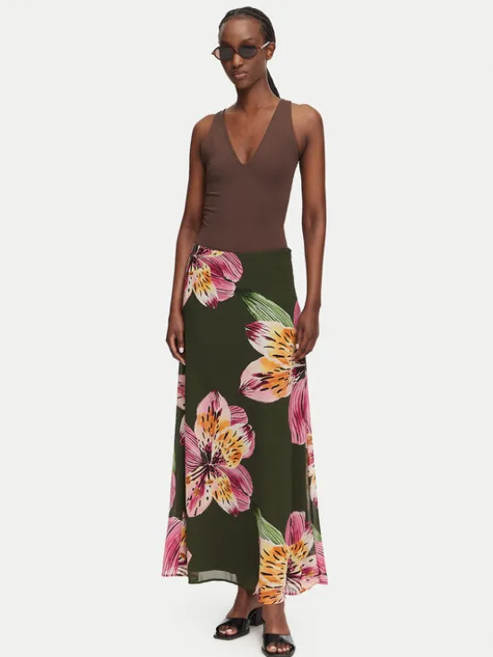 Vero Moda Spódnica maxi Ismene 10351432 Zielony Regular Fit