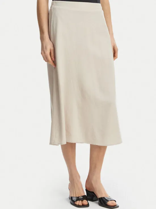 Vero Moda Spódnica midi Mymilo 10340419 Beżowy jasny Regular Fit