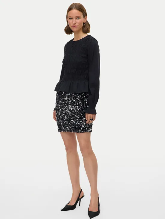 Vero Moda Spódnica mini Bella 10335704 Czarny Slim Fit