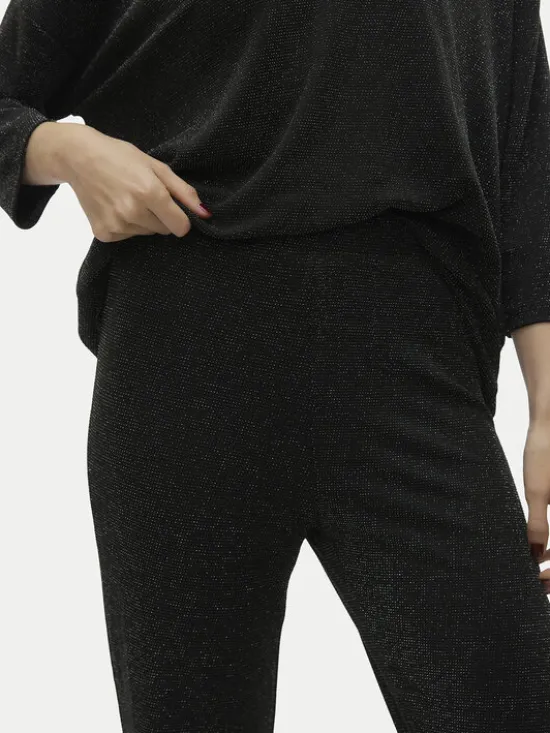 Vero Moda Spodnie dzianinowe Kanva 10296871 Czarny Regular Fit