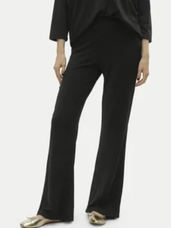 Vero Moda Spodnie dzianinowe Kanva 10296871 Czarny Regular Fit