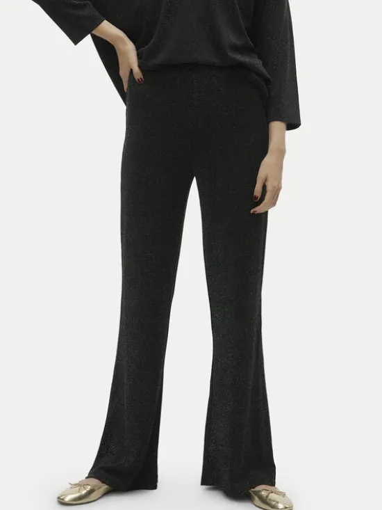 Vero Moda Spodnie dzianinowe Kanva 10296871 Czarny Regular Fit