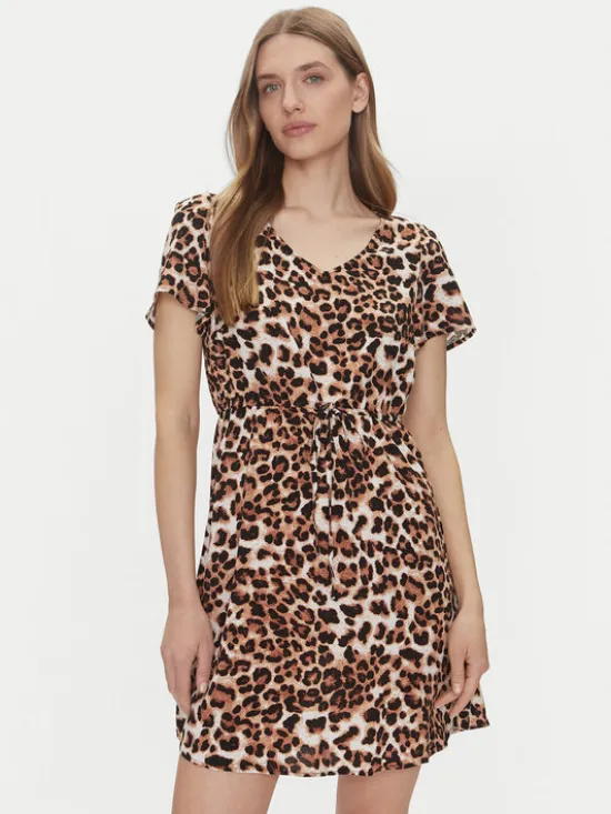 Vero Moda Sukienka codzienna Easy Joy 10307990 Brązowy Regular Fit