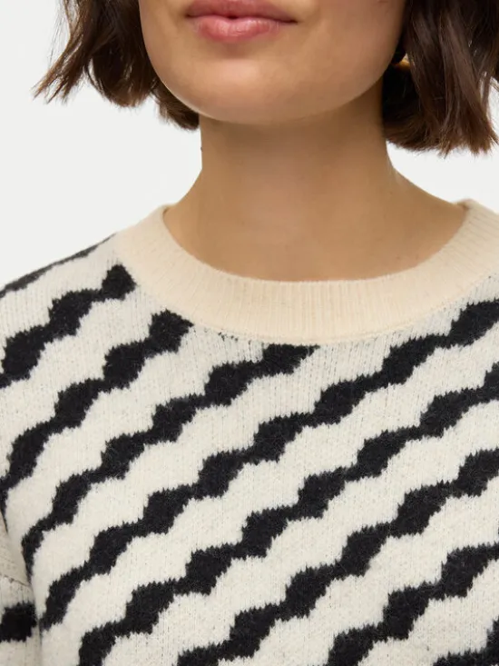 Vero Moda Sweter Lara 10310862 Beżowy Regular Fit