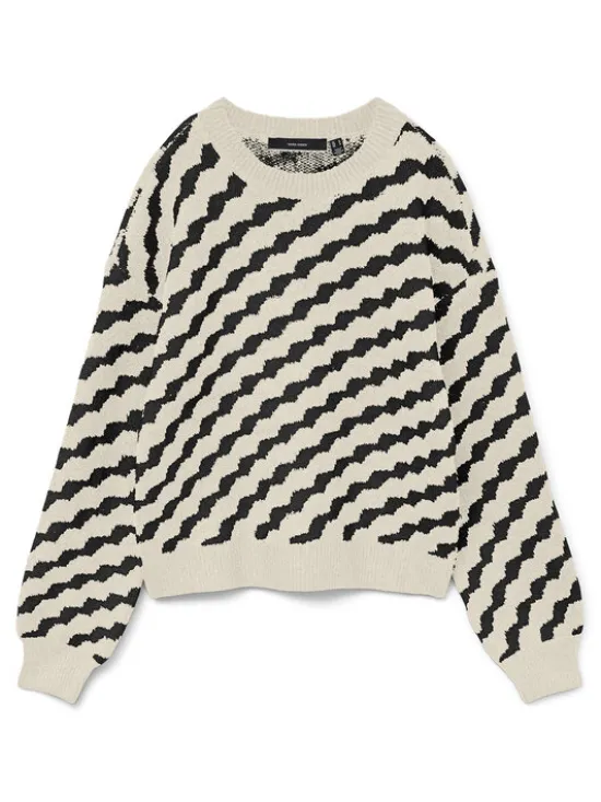 Vero Moda Sweter Lara 10310862 Beżowy Regular Fit