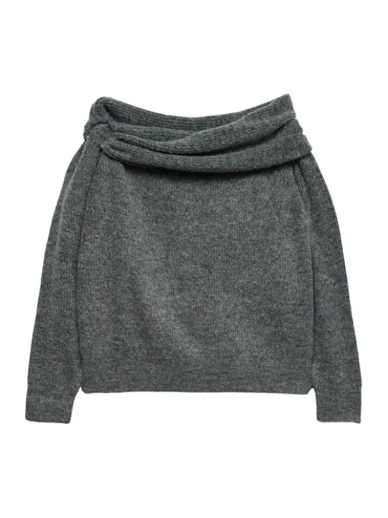 Vero Moda Sweter Lovely 10336698 Szary Regular Fit