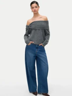 Vero Moda Sweter Lovely 10336698 Szary Regular Fit