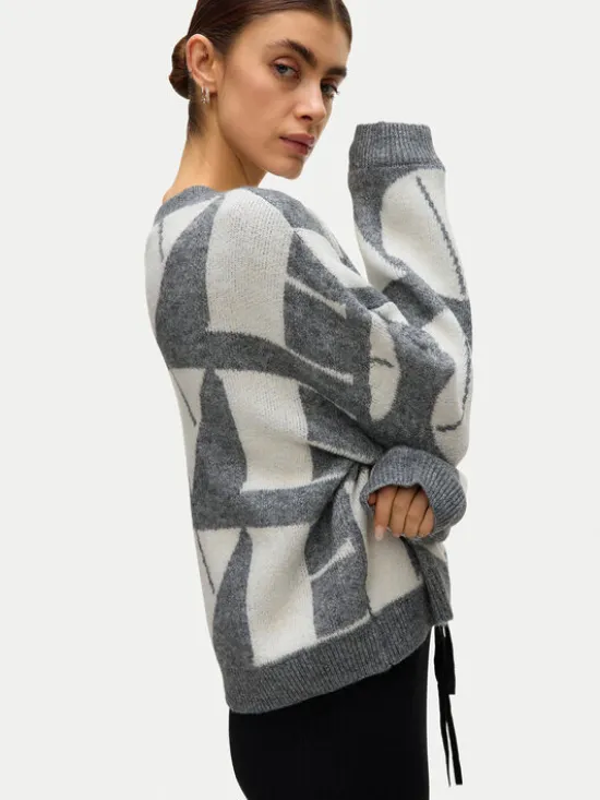 Vero Moda Sweter Love 10331432 Szary Regular Fit