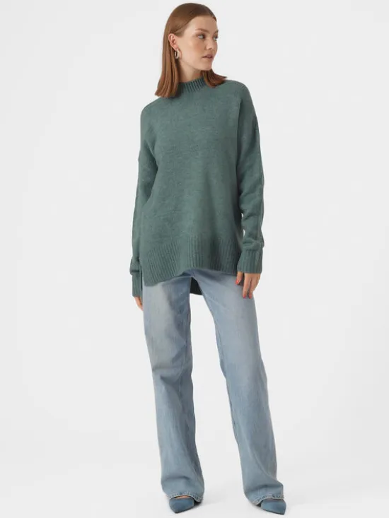 Vero Moda Sweter 10269229 Zielony Regular Fit