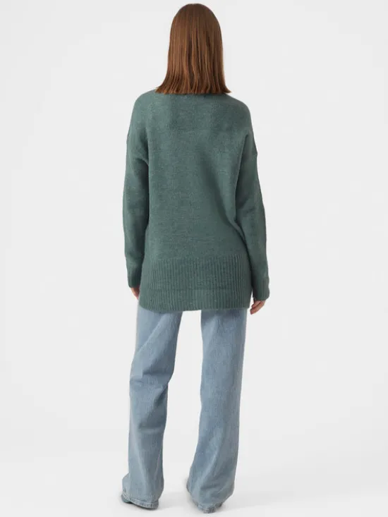 Vero Moda Sweter 10269229 Zielony Regular Fit