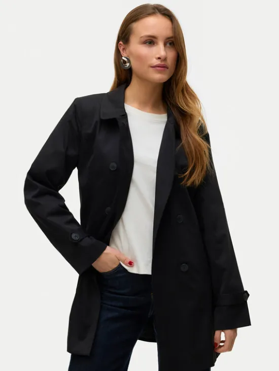 Vero Moda Trencz Chelsea 10329343 Czarny Regular Fit