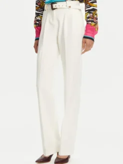 Versace Jeans Couture Spodnie materiałowe 78HAA111 Biały Straight Fit