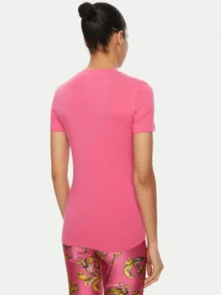 Versace Jeans Couture T-Shirt 78HAHT00 Różowy Regular Fit