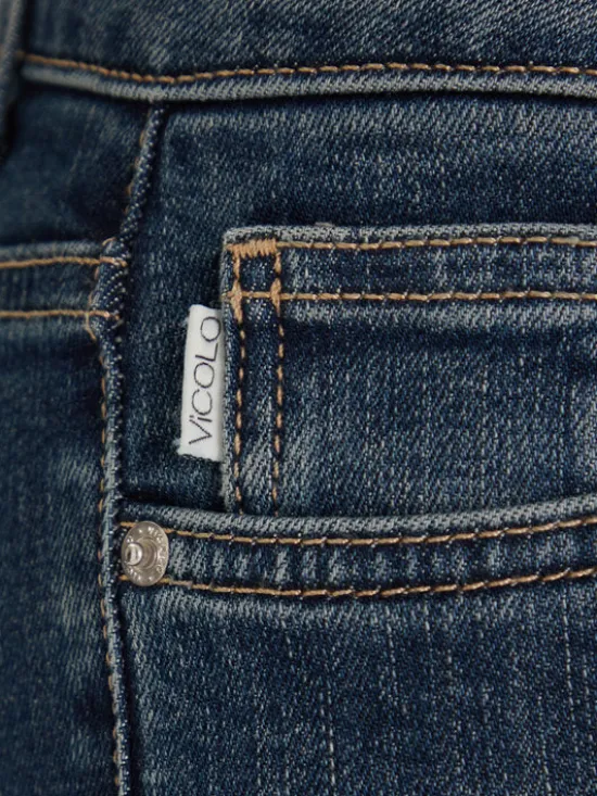 ViCOLO Jeansy DF5102 Niebieski Bootcut Fit