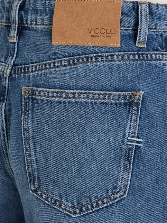ViCOLO Jeansy DF5159 Niebieski Wide Leg