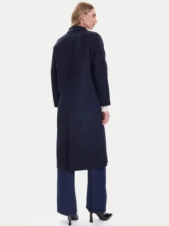 ViCOLO Płaszcz wełniany TF0001 Granatowy Regular Fit