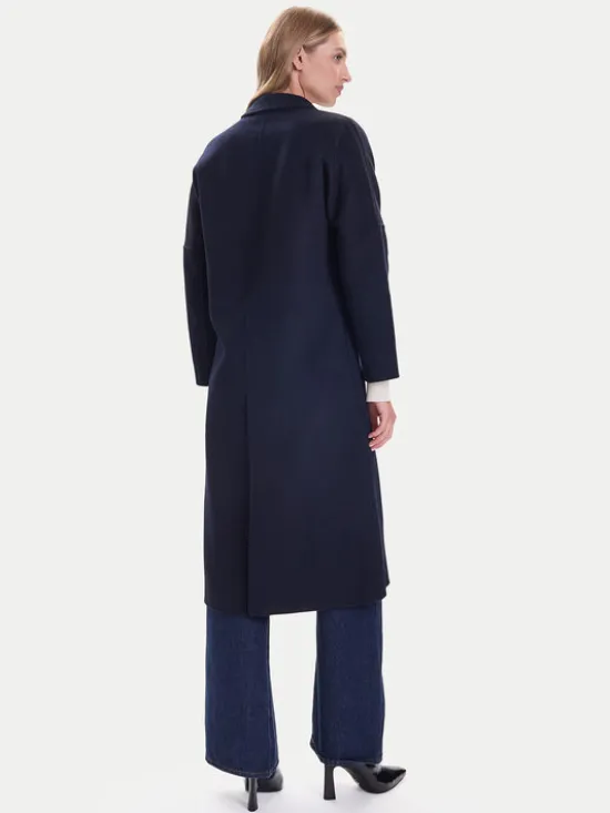 ViCOLO Płaszcz wełniany TF0001 Granatowy Regular Fit