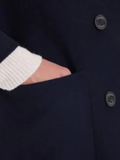 ViCOLO Płaszcz wełniany TF0001 Granatowy Regular Fit