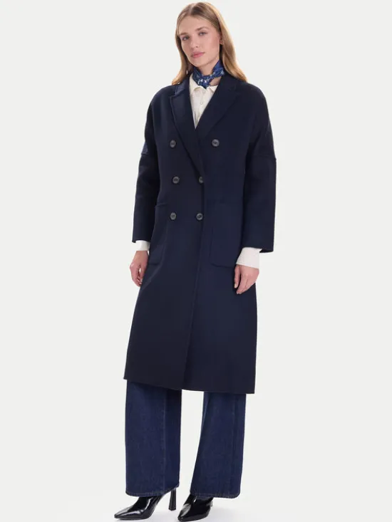 ViCOLO Płaszcz wełniany TF0001 Granatowy Regular Fit