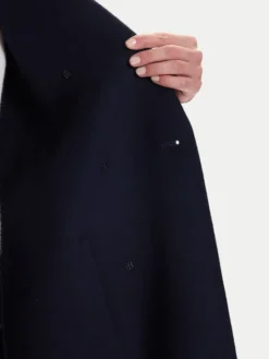 ViCOLO Płaszcz wełniany TF0001 Granatowy Regular Fit
