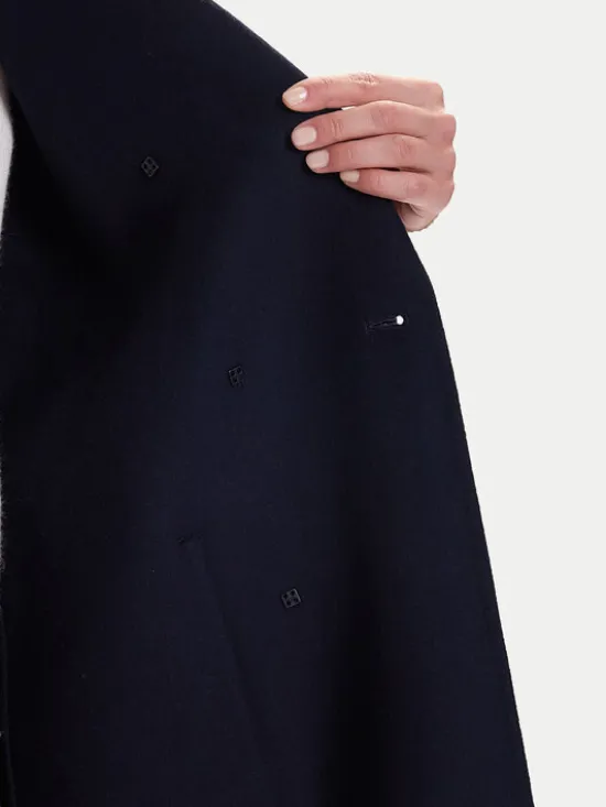 ViCOLO Płaszcz wełniany TF0001 Granatowy Regular Fit