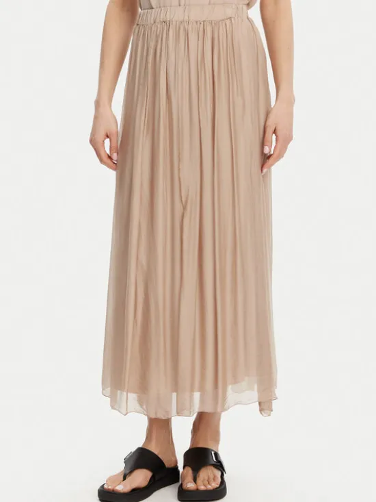 ViCOLO Spódnica midi TD0022 Beżowy Regular Fit