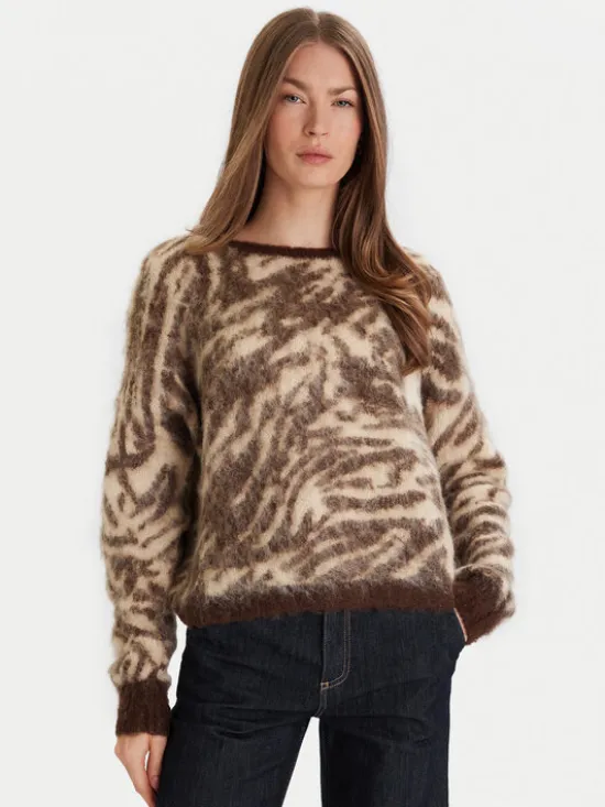 ViCOLO Sweter 55044F Brązowy Regular Fit