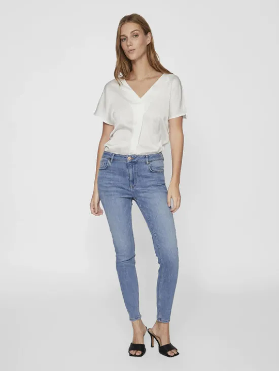 Vila Jeansy Sarah 14094341 Niebieski Skinny Fit