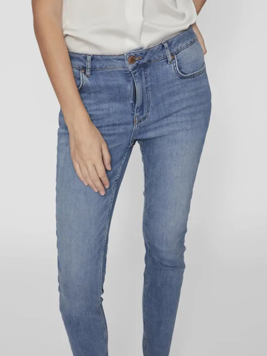 Vila Jeansy Sarah 14094341 Niebieski Skinny Fit