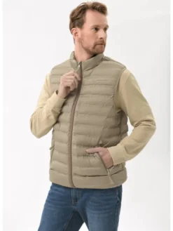 Volcano Kamizelka V-ANIM Kremowy Regular Fit